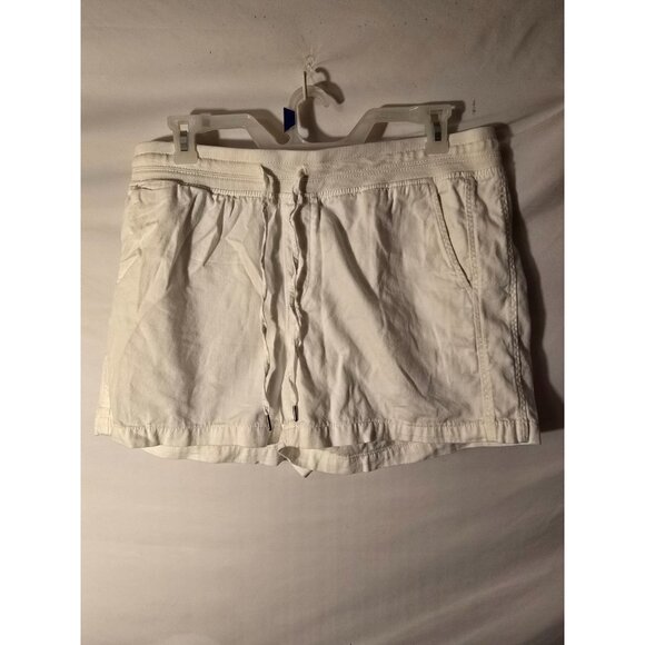 Orvis White Womens Chinos Shorts Great Length Size XL Elastic Waist 16 - Picture 1 of 2